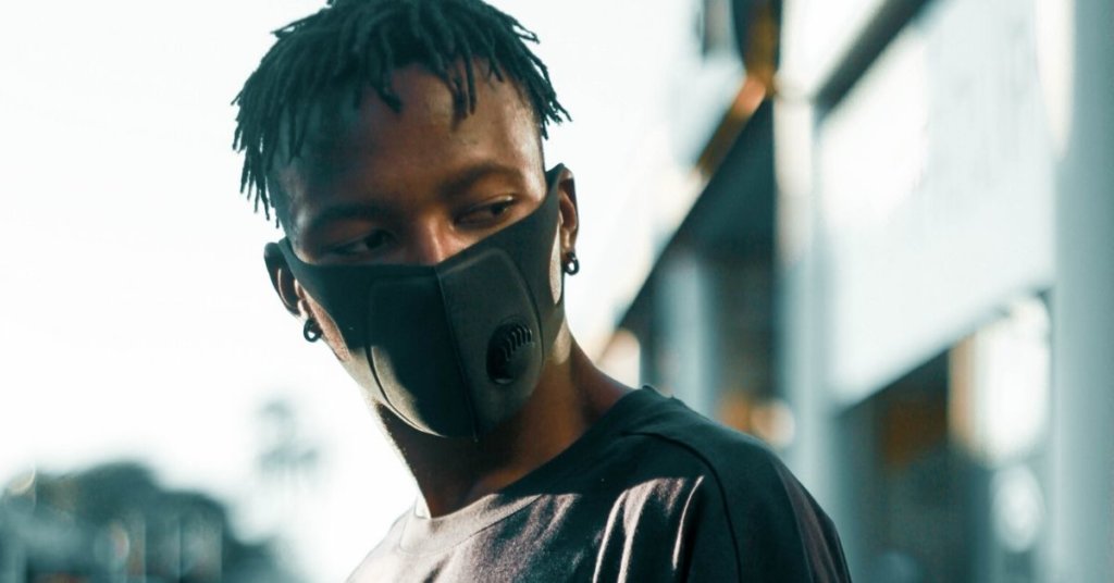 Black man wearing a face mask