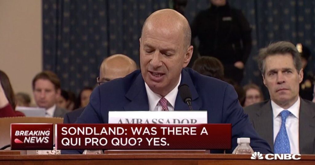 Sondland during his testimony