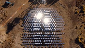 Aerial view of a solar farm