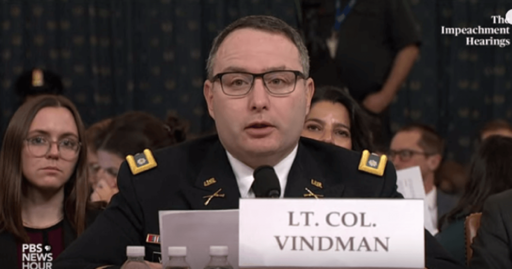 Lt Col Vindman testifies