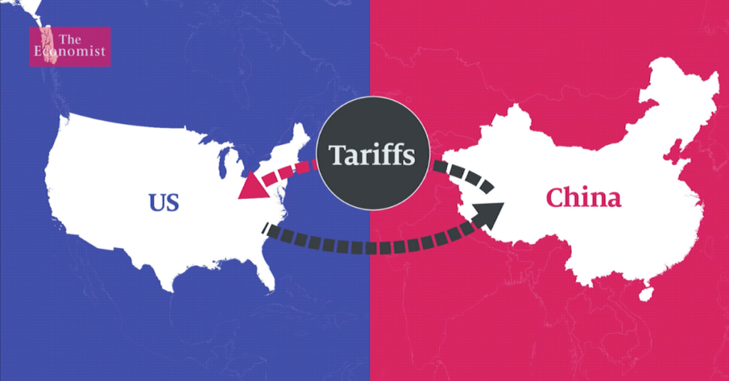 Graphic depecting the trade war with China