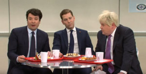 On SNL, Alec Baldwin’s Trump is bullied by Fallon’s Trudeau, Rudd’s Macron and James Corden’s Boris Johnson