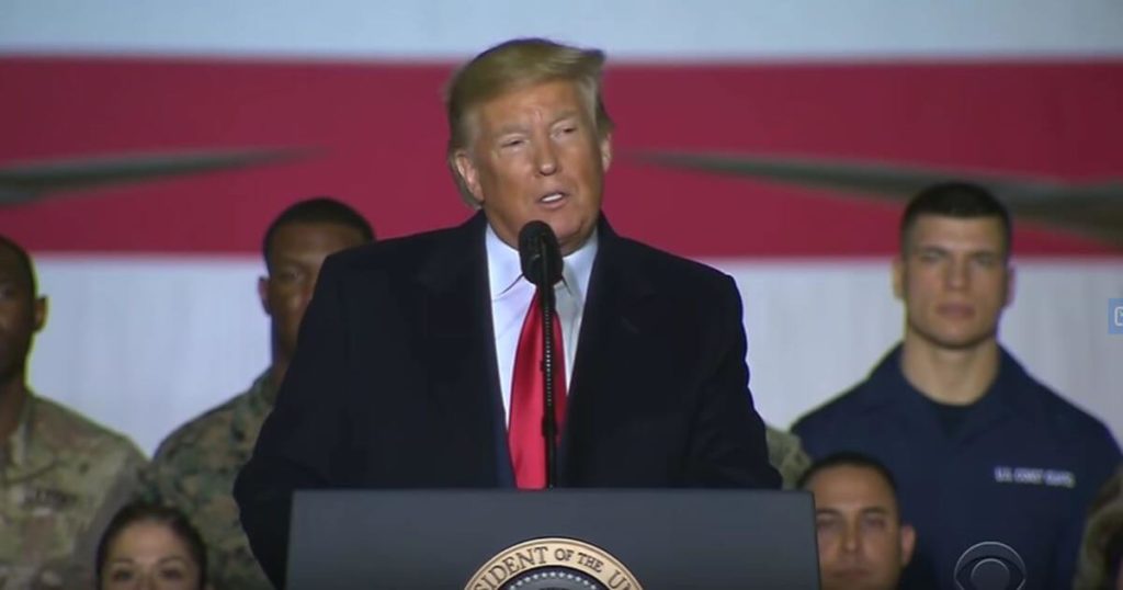 Trump speaking to military
