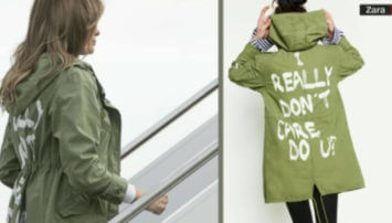 The infamous green jacket worn by FLOTUS