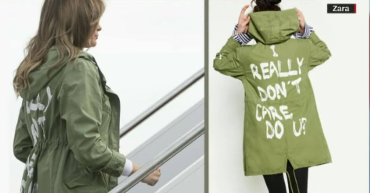 The infamous green jacket worn by FLOTUS