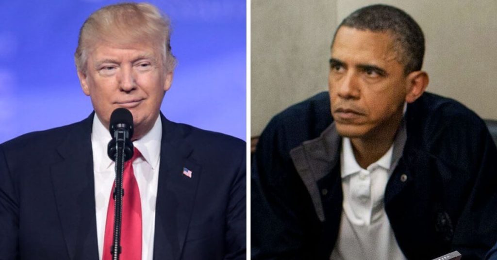 Side by side photo of President Trump and former president Obama