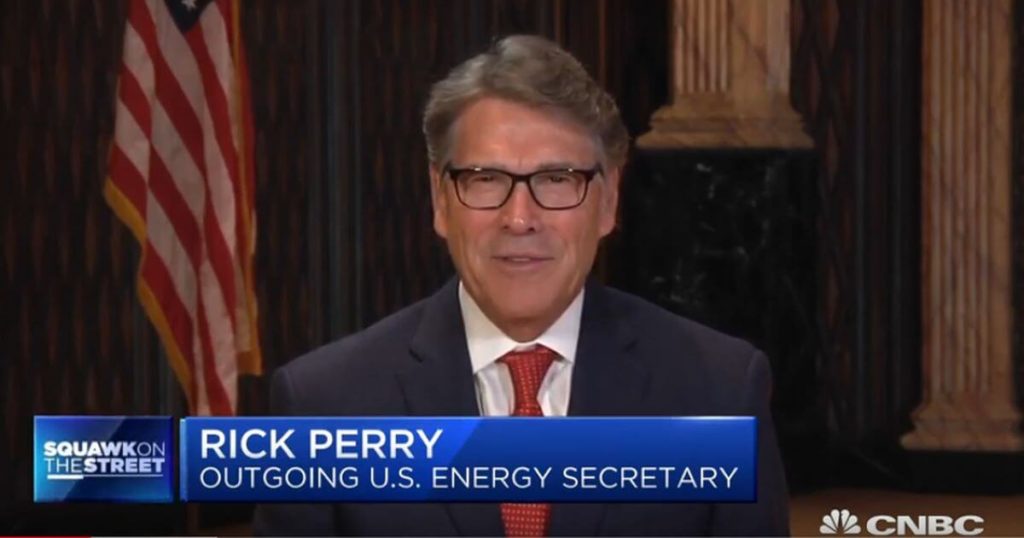 Rick Perry being interviewed