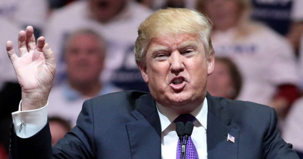 Donald Trump giving a speech