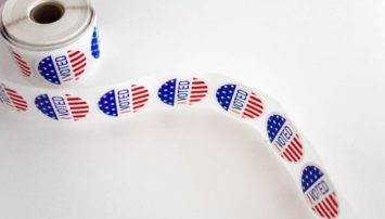 a roll of vote stickers