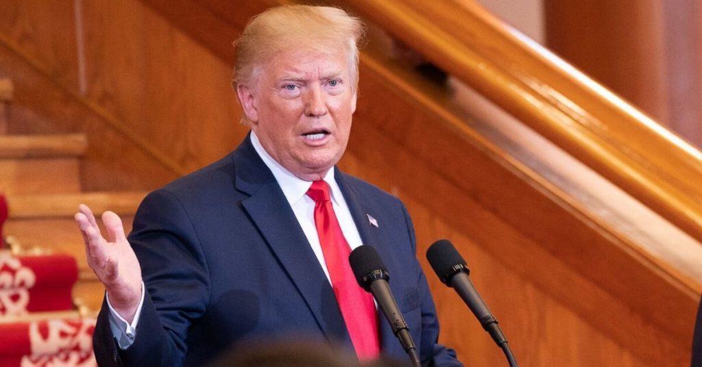 President Trump standing at a podium