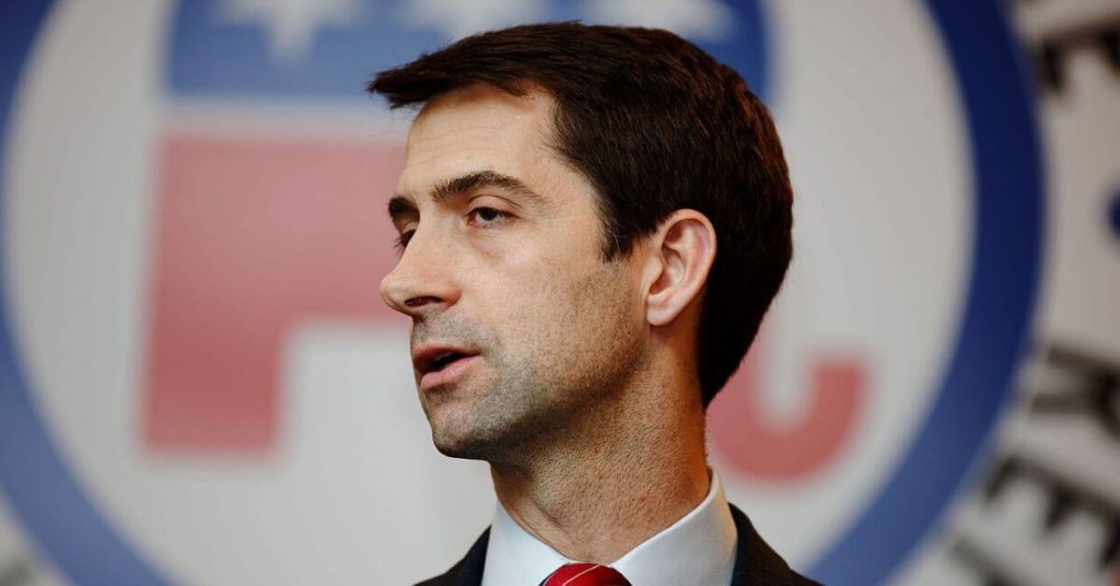 Tom Cotton looking to the left