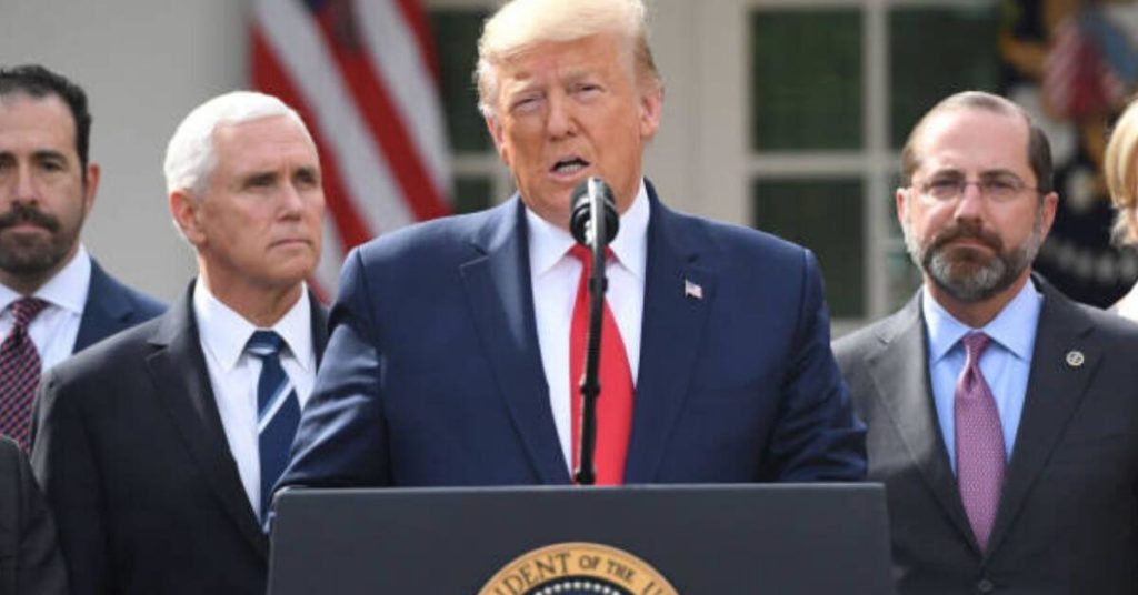 Trump giving a coronavirus briefing