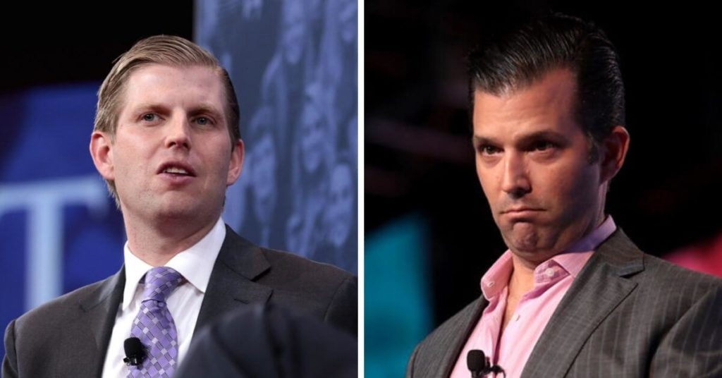 Side by side photo of Eric Trump and Don Trump Jr.