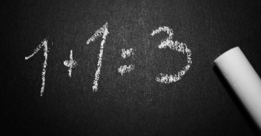 An incorrect equation on a chalkboard