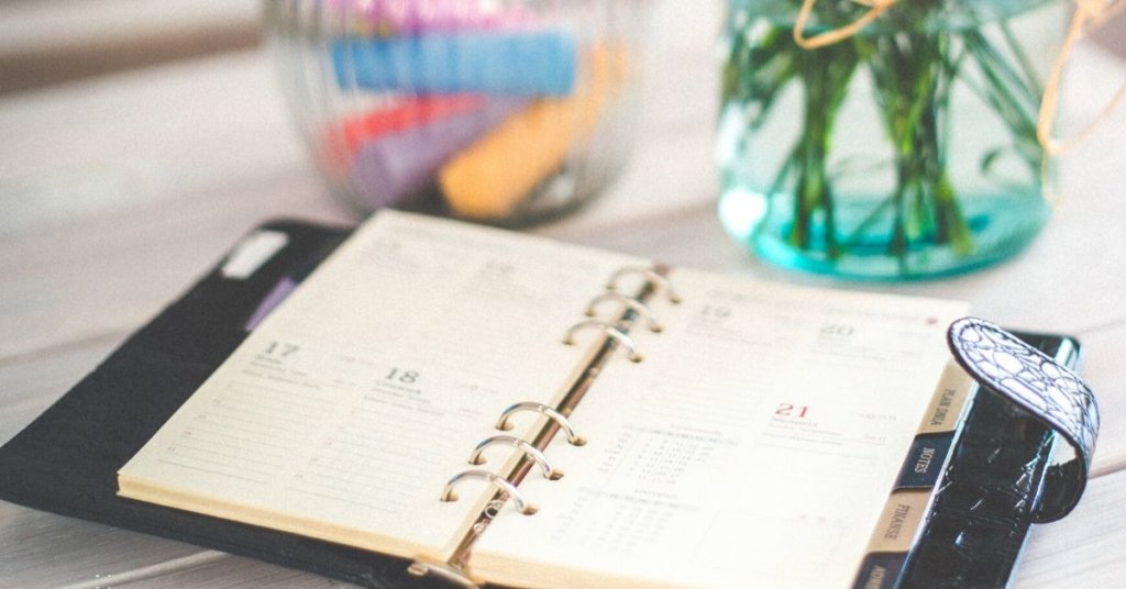 A calendar on a table