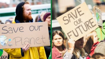 A photograph of climate protestors