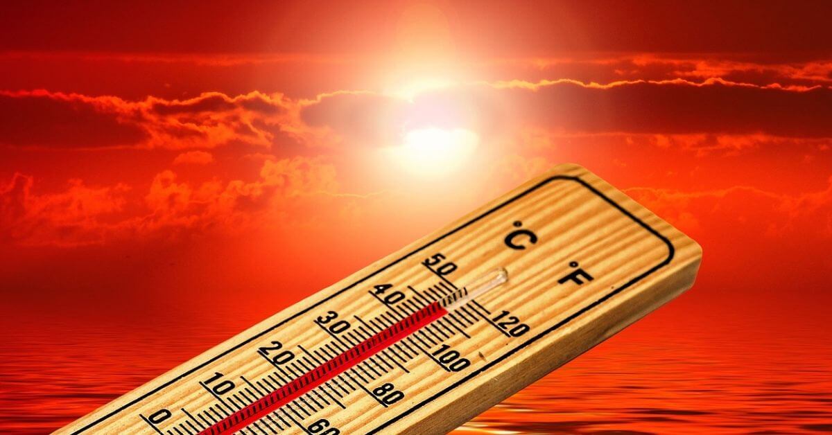 thermometer on a red background