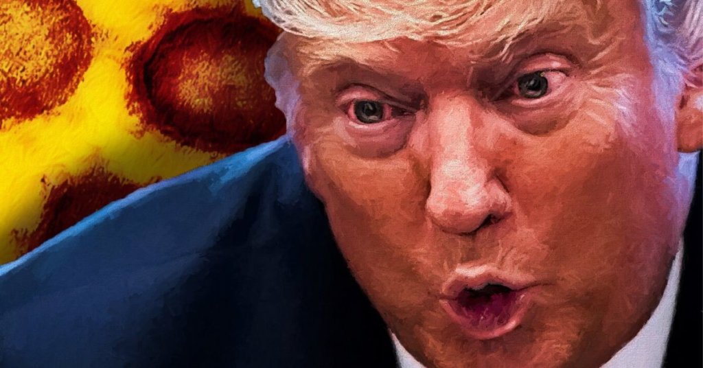 A closeup photograph of Donald Trump speaking in a rage.