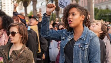 Crowd photo from a police brutality protest