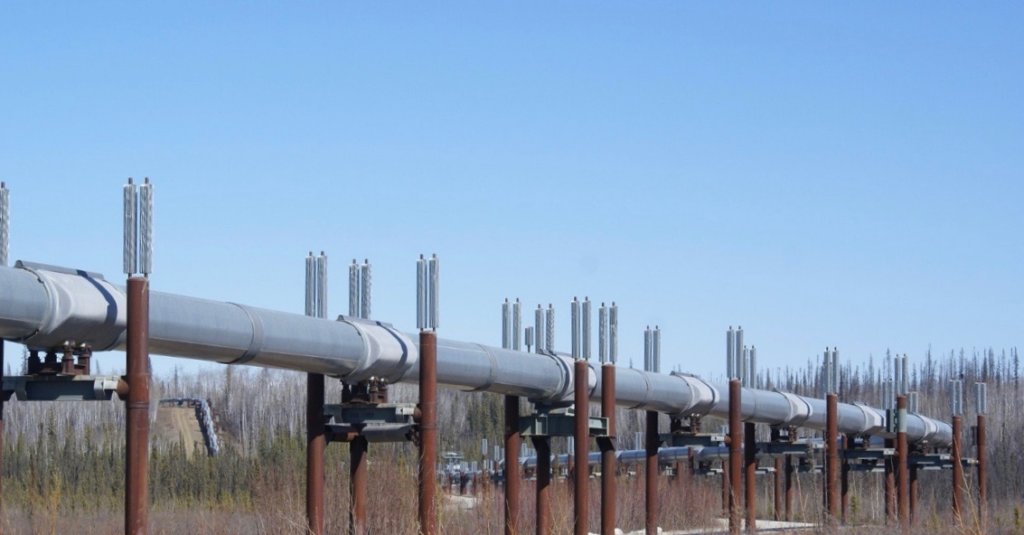 An oil pipeline in Alaska