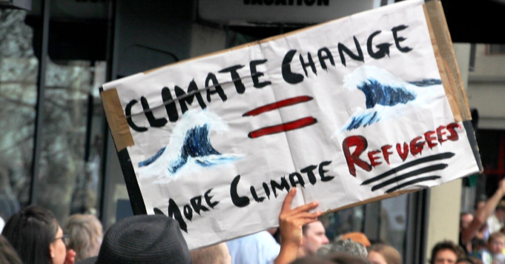 Climate protestors at a march
