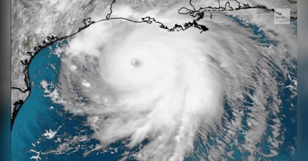 Weather Channel illustration of hurricane Laura