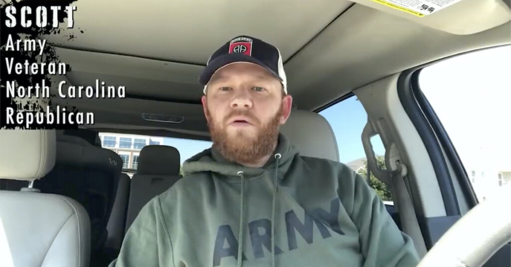 An army veteran who will vote against Trump.