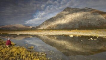 Man in the Alaska's Arctic National Wildlife Refuge