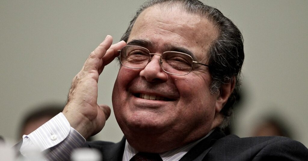 Justice Scalia smiling