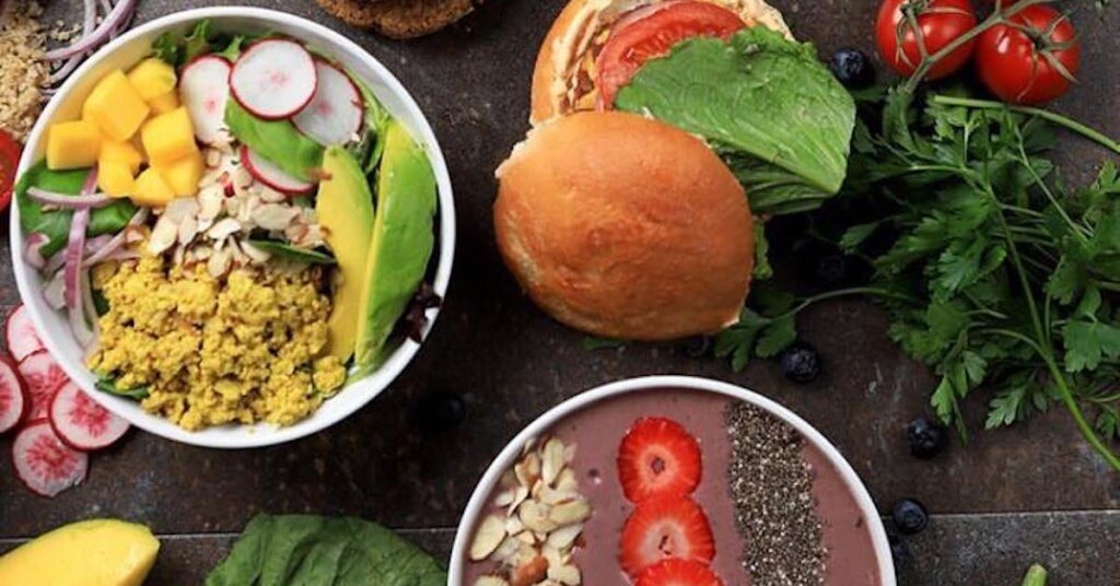 Various dishes from The Cocinita Miami vegan/vegetarian restaurant.