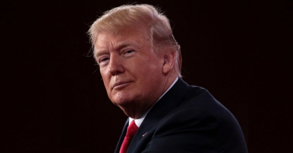 Trump looking to the side