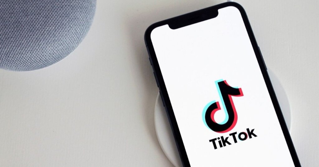 Phone with TikTok on the screen