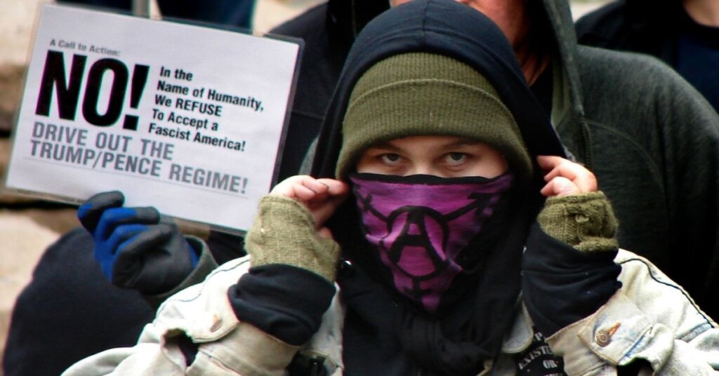 Anti-Trump, antifa demonstrators