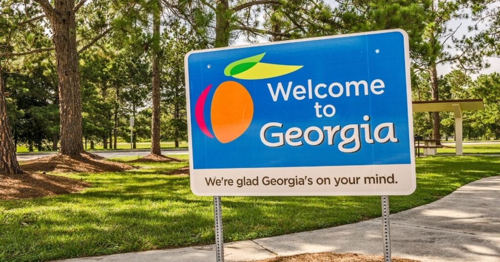 A Welcome to Georgia sign
