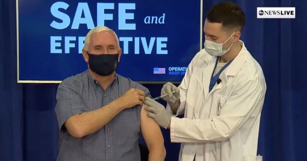 Mike Pence getting his COVID vaccination