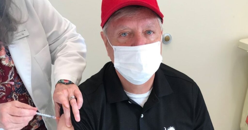 Lindsey Graham getting a COVID vaccine