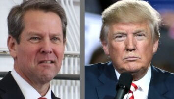 Side by side photos of Brian Kemp and Donald Trump