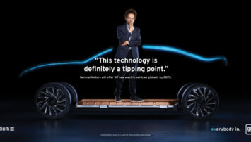 General Motors sets timeline to manufacture only electric cars and trucks; company stock prices rise.